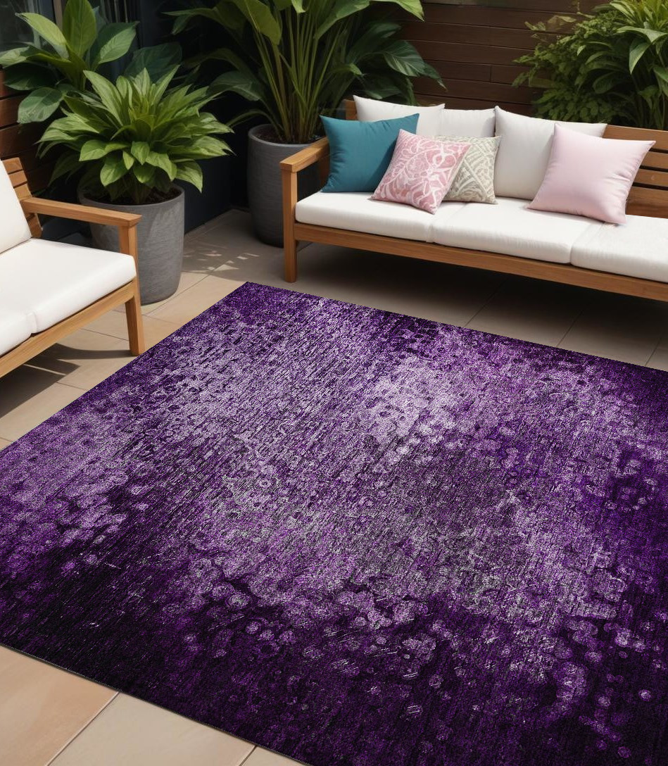 8' X 10' Purple Washable Non Skid Indoor Outdoor Area Rug-563517-1