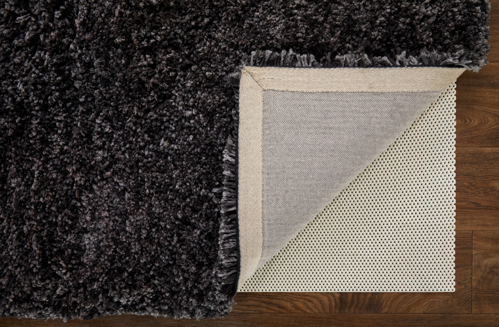 4" X 6" Black Shag Hand Tufted Area Rug