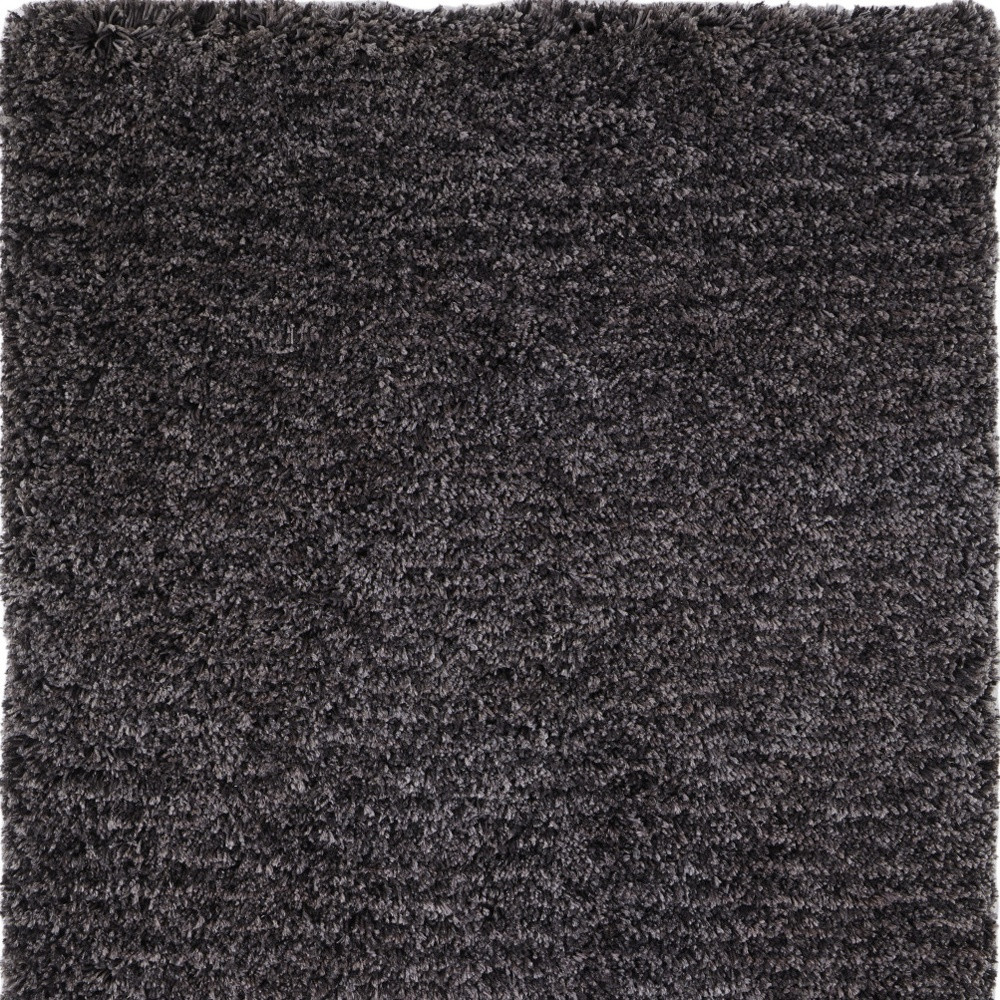 4" X 6" Black Shag Hand Tufted Area Rug