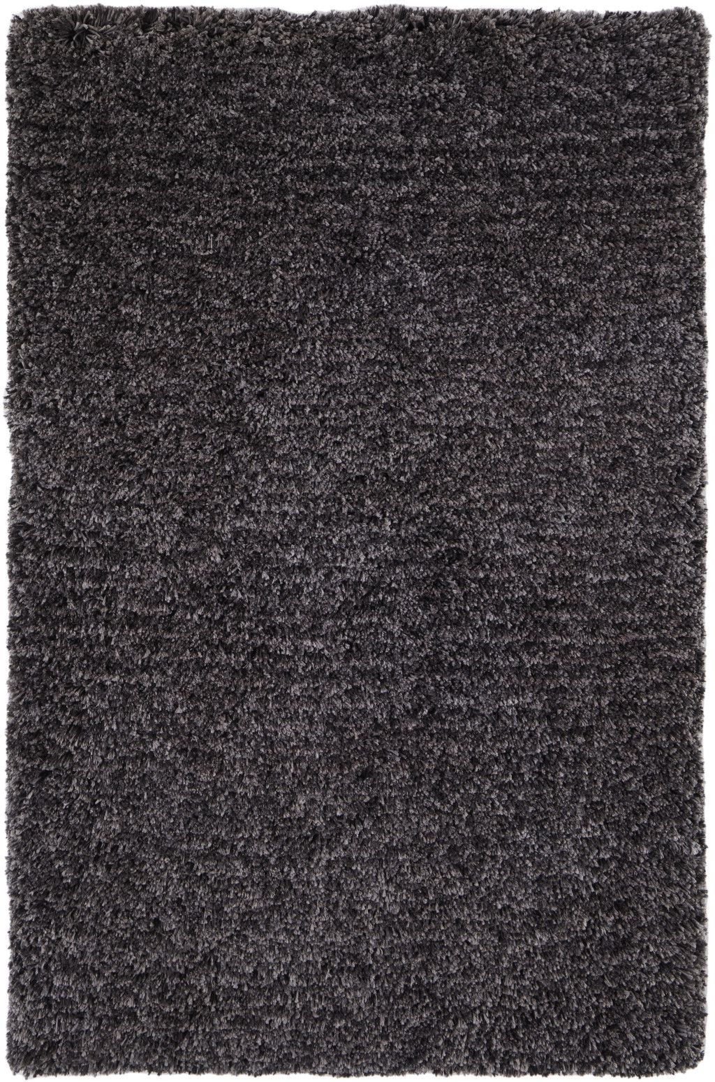 4" X 6" Black Shag Hand Tufted Area Rug