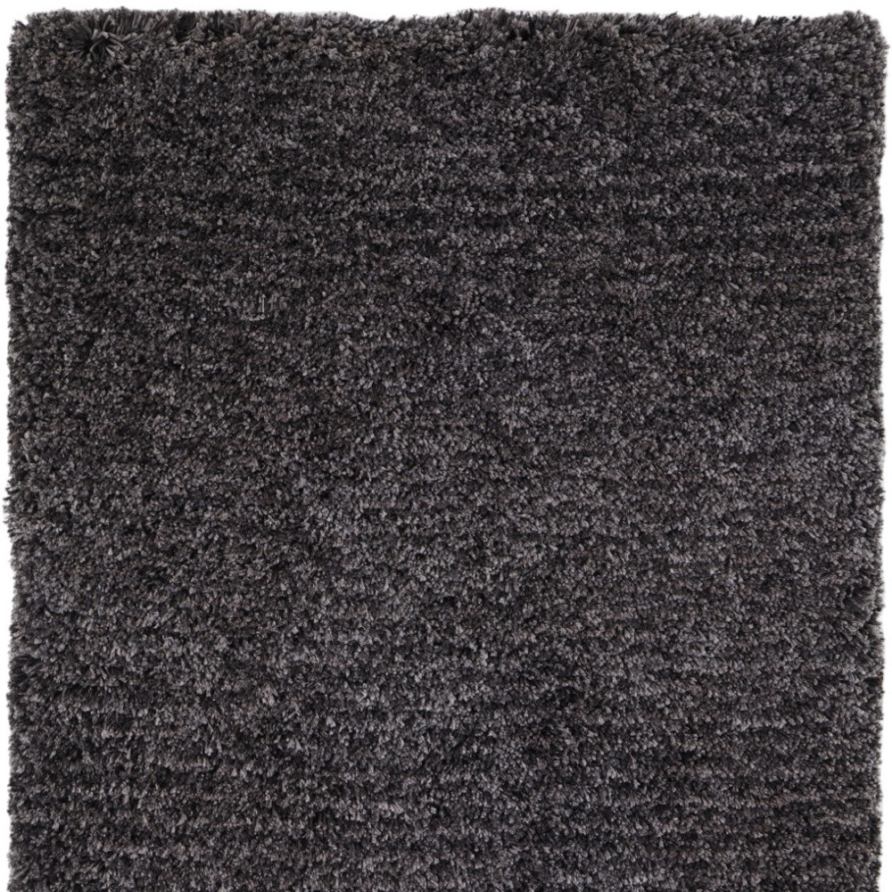 2" X 3" Black Shag Hand Tufted Area Rug