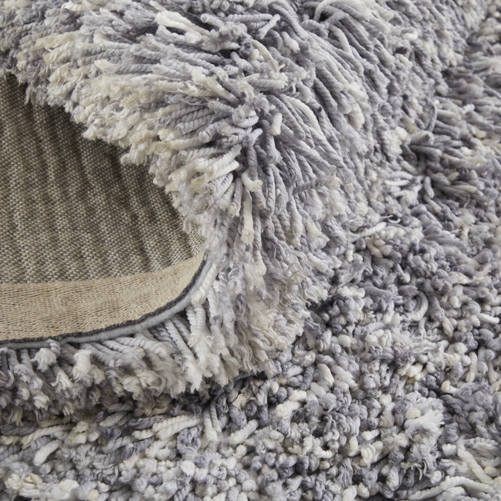 5" X 8" Gray Shag Hand Tufted Area Rug