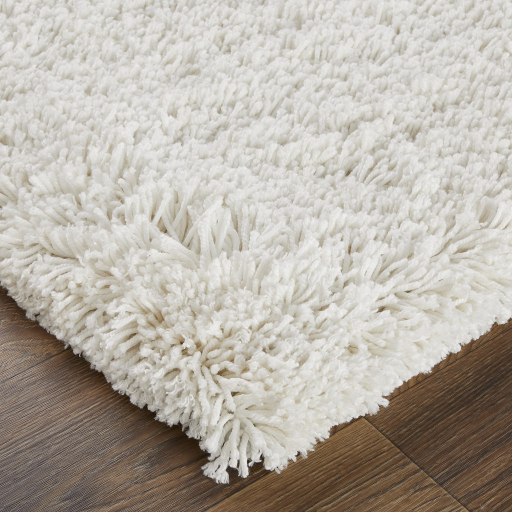 4" X 6" Ivory Shag Hand Tufted Area Rug