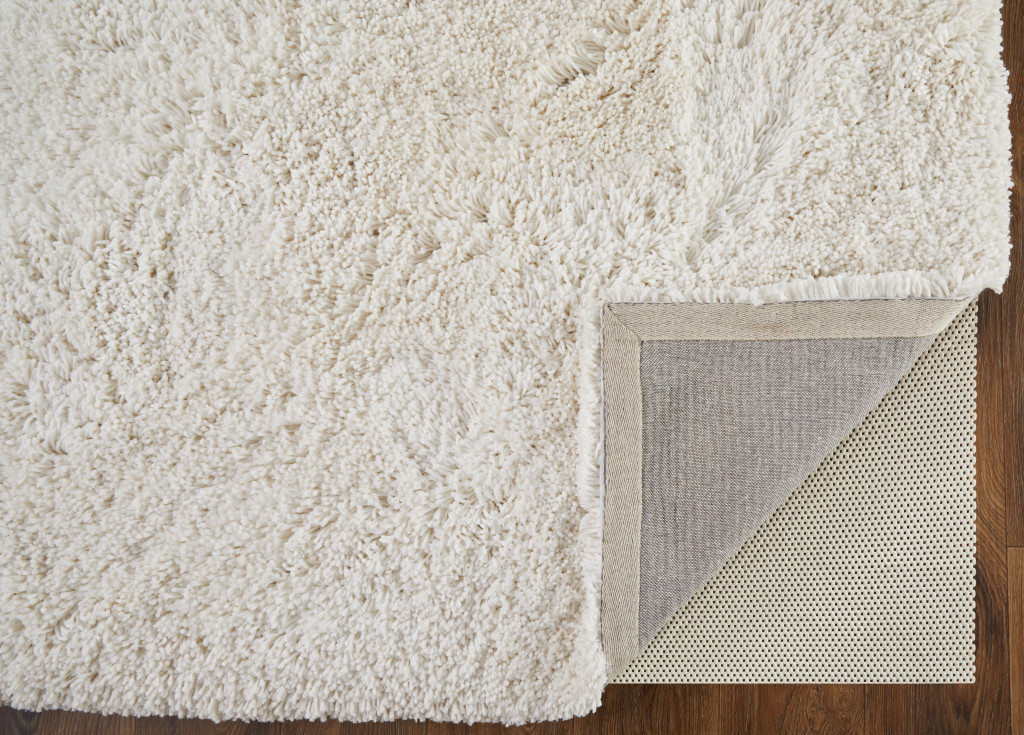 4" X 6" Ivory Shag Hand Tufted Area Rug