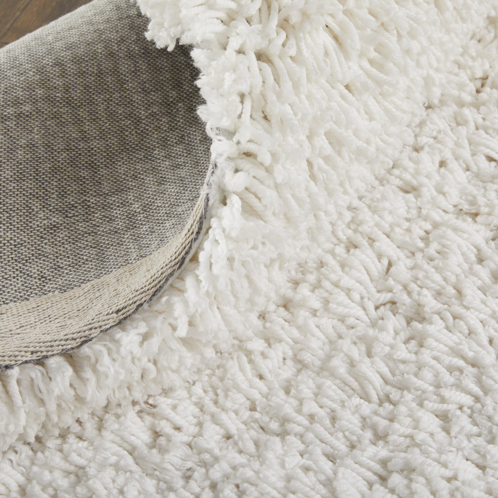 4" X 6" Ivory Shag Hand Tufted Area Rug