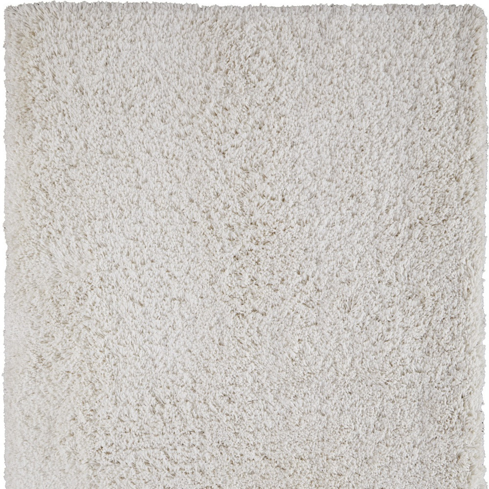 4" X 6" Ivory Shag Hand Tufted Area Rug