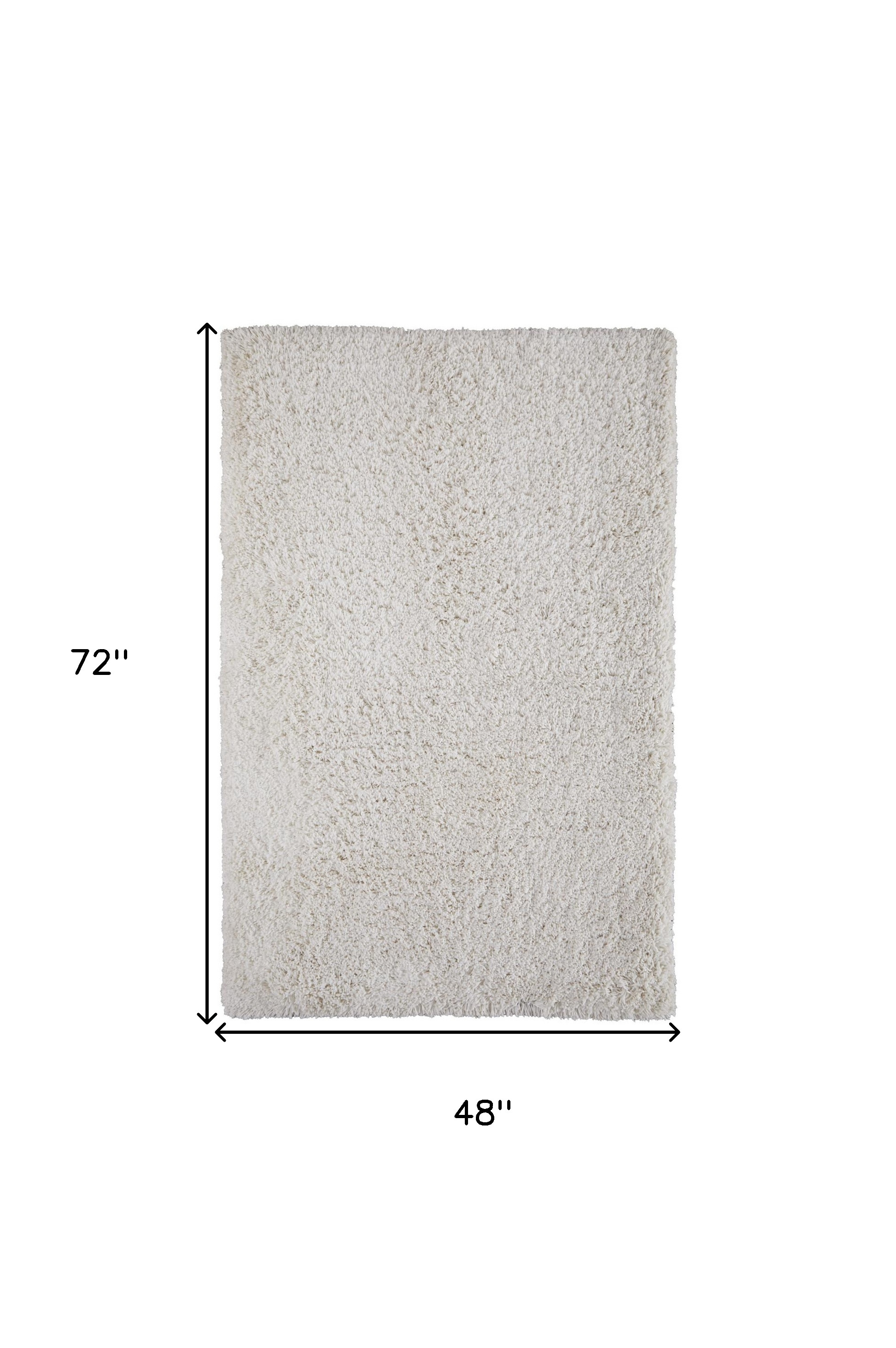 4" X 6" Ivory Shag Hand Tufted Area Rug