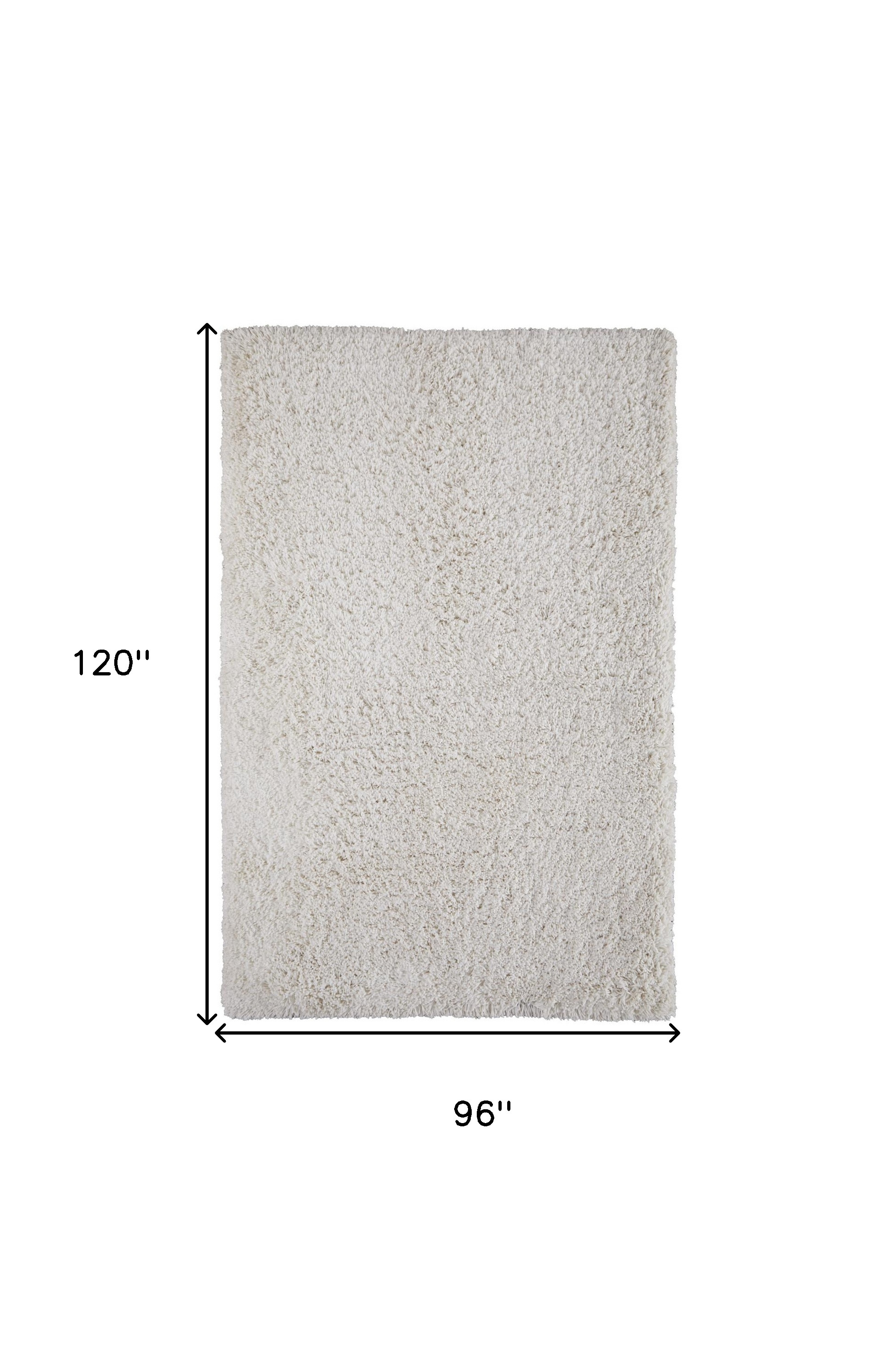 8" X 10" Ivory Shag Hand Tufted Area Rug