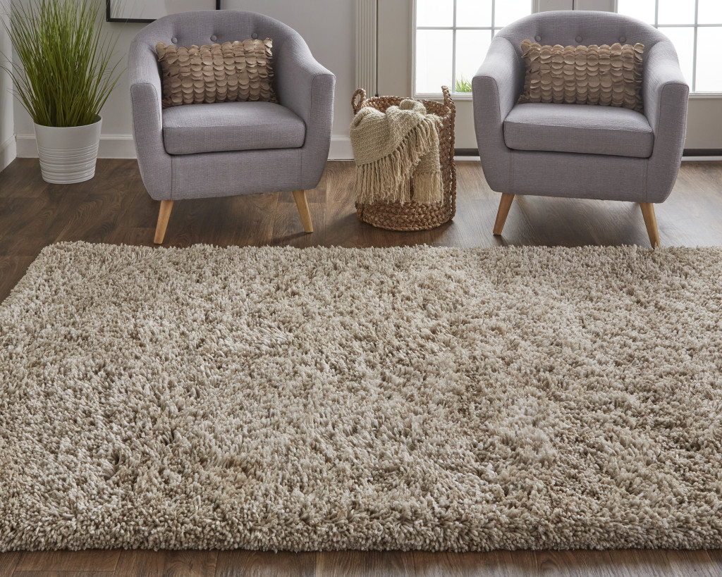 5" X 8" Gray Shag Hand Tufted Area Rug