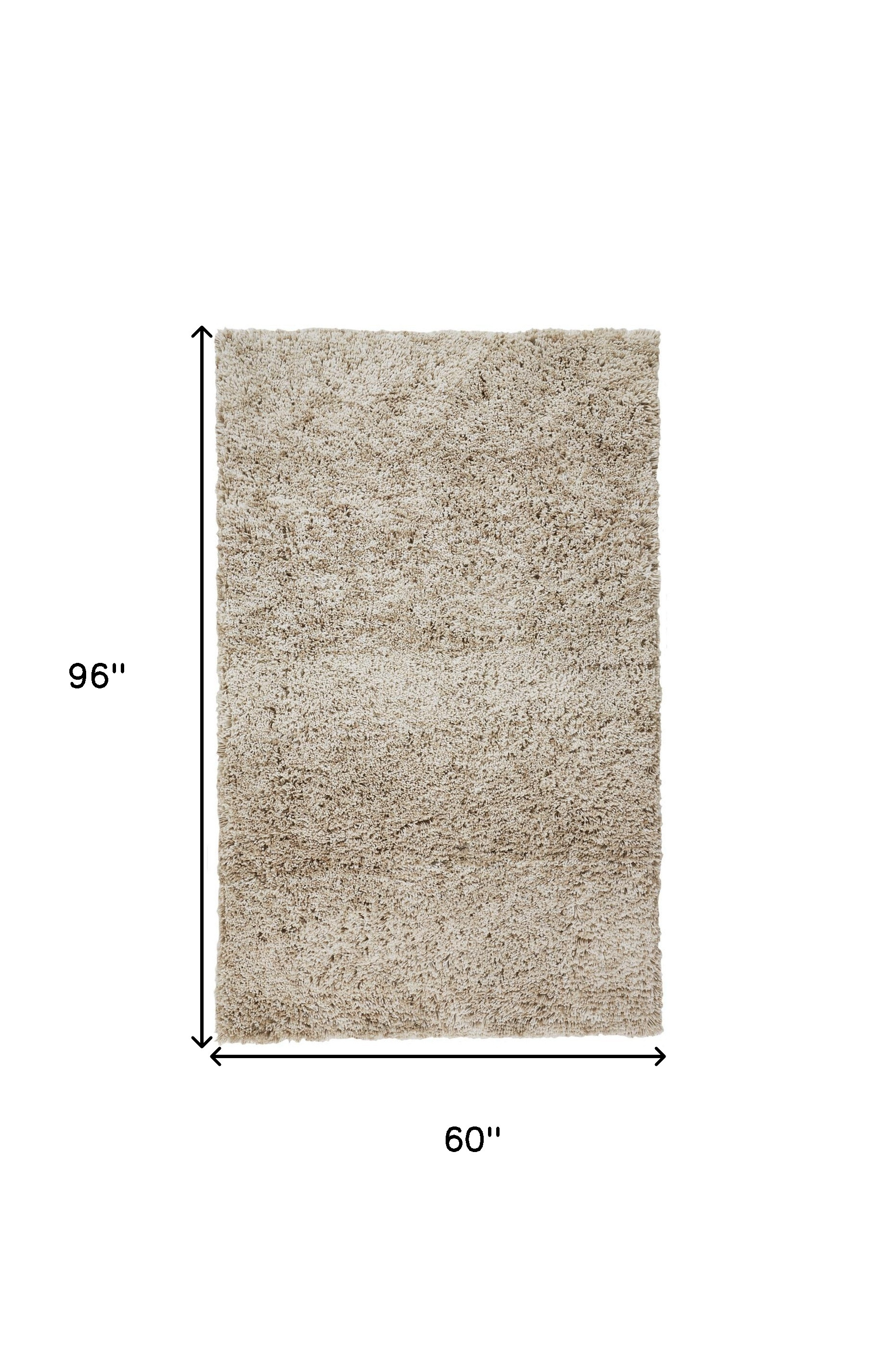 5" X 8" Gray Shag Hand Tufted Area Rug