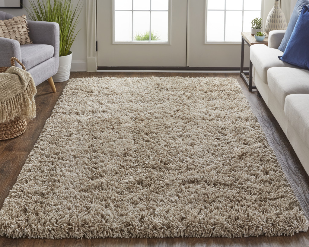 8" X 10" Gray Shag Hand Tufted Area Rug
