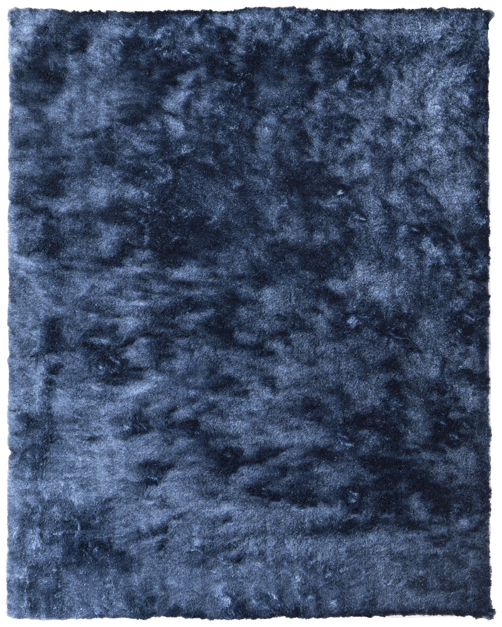 4" X 6" Blue Shag Hand Tufted Area Rug