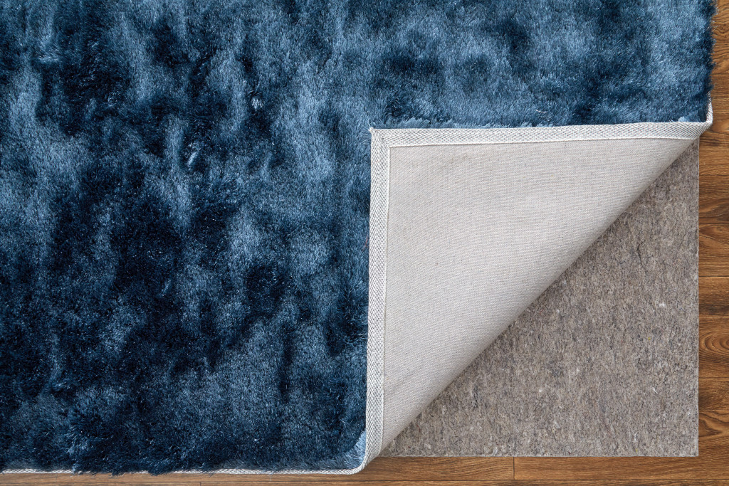 4" X 6" Blue Shag Hand Tufted Area Rug