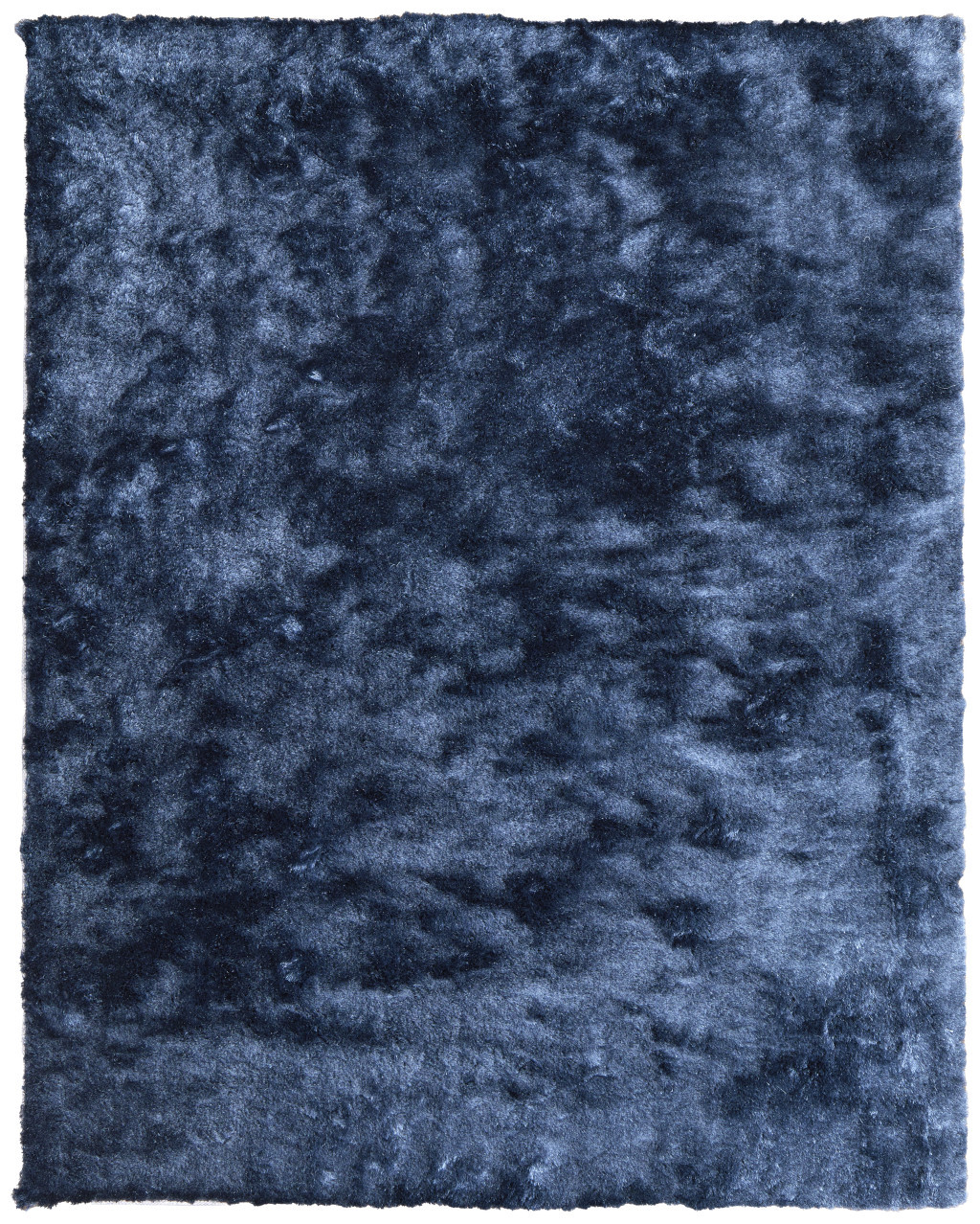 4" X 6" Blue Shag Hand Tufted Area Rug