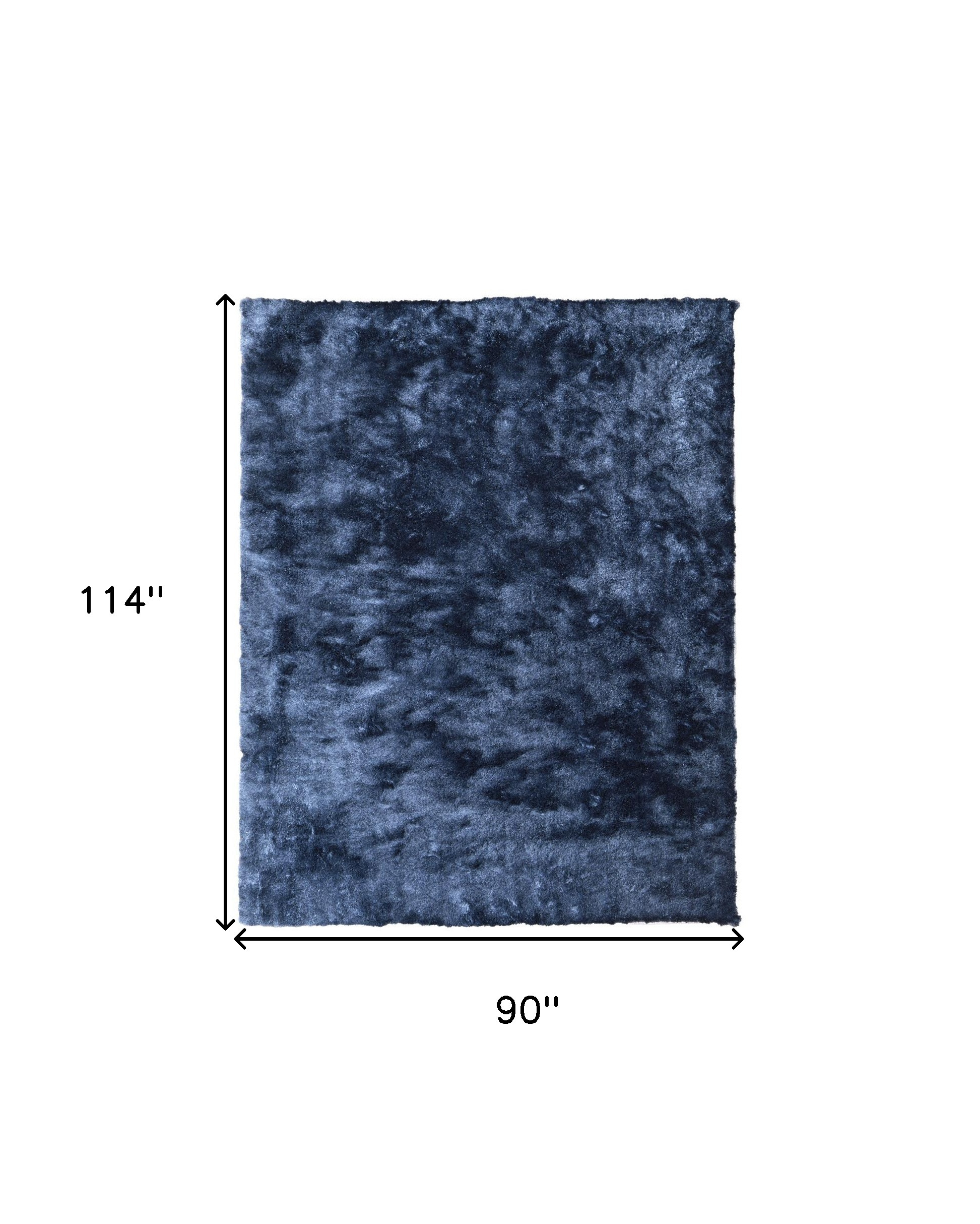 8" X 10" Blue Shag Hand Tufted Area Rug