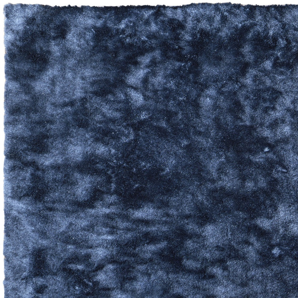 8" X 10" Blue Shag Hand Tufted Area Rug