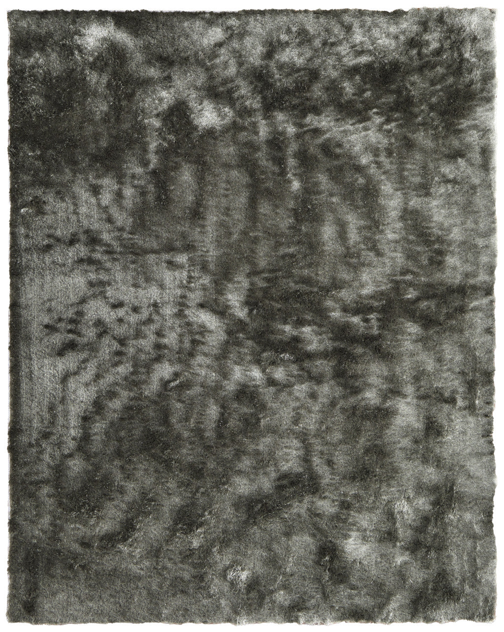 4" X 6" Green Shag Hand Tufted Area Rug