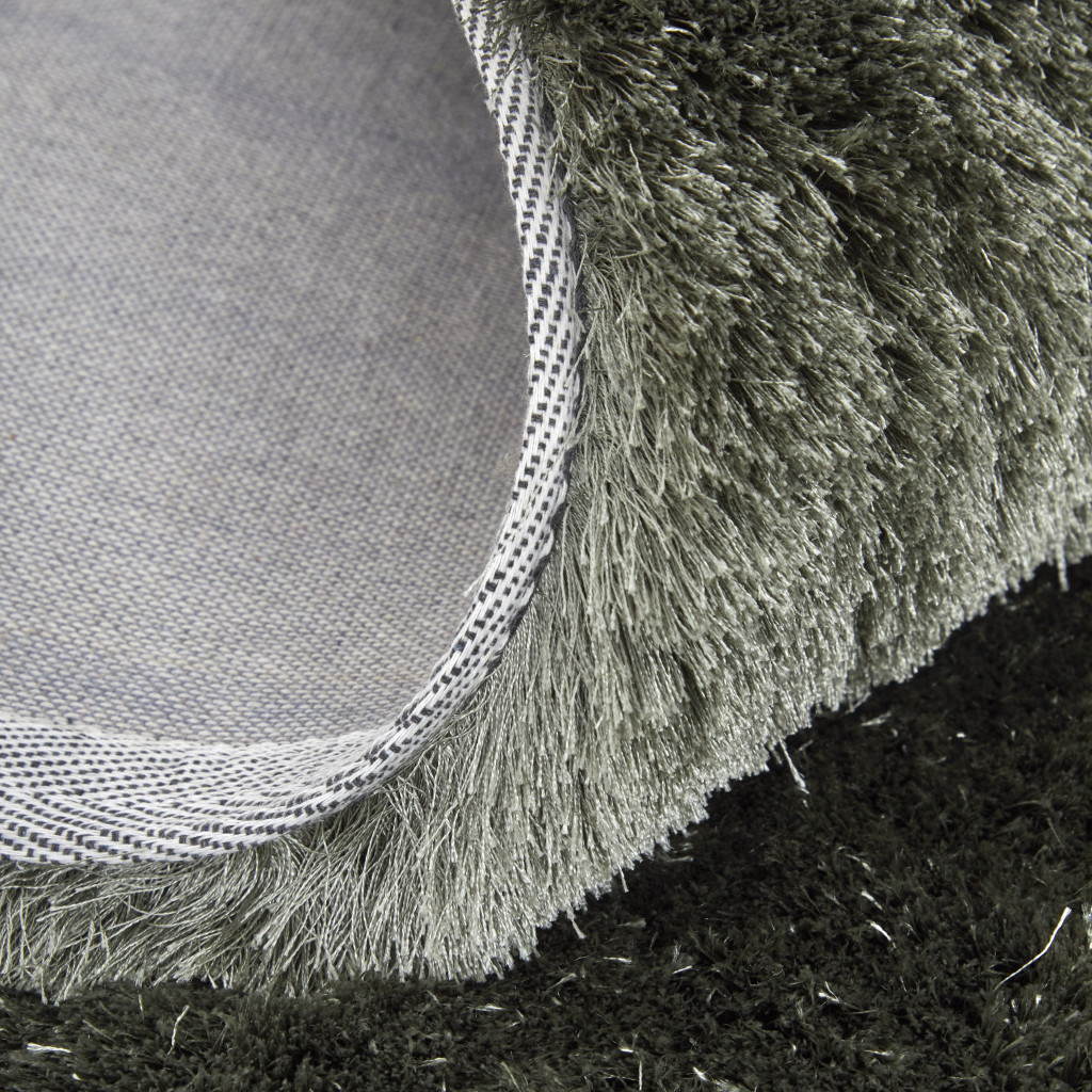 8" X 10" Green Shag Hand Tufted Area Rug