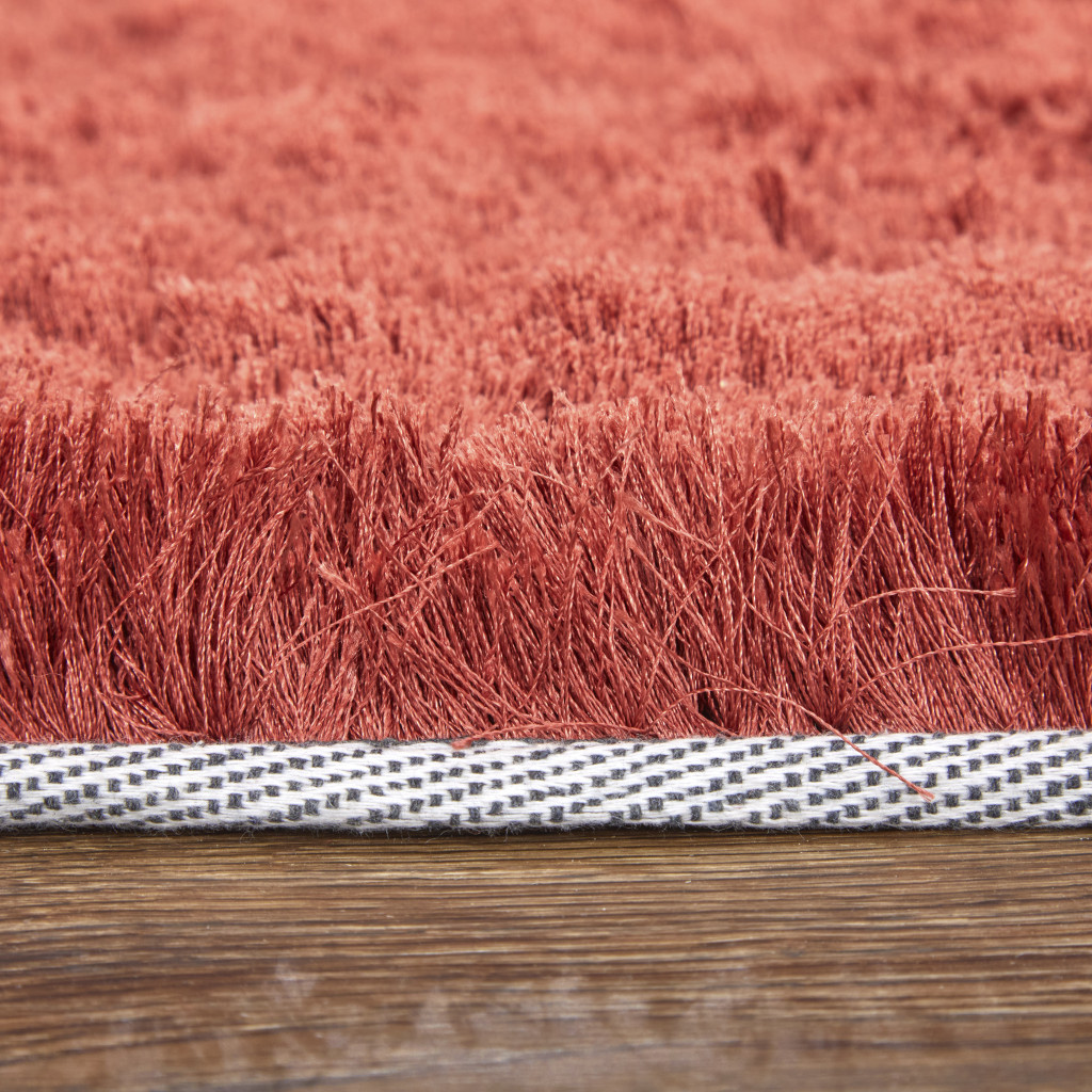 2" X 3" Red Shag Hand Tufted Area Rug