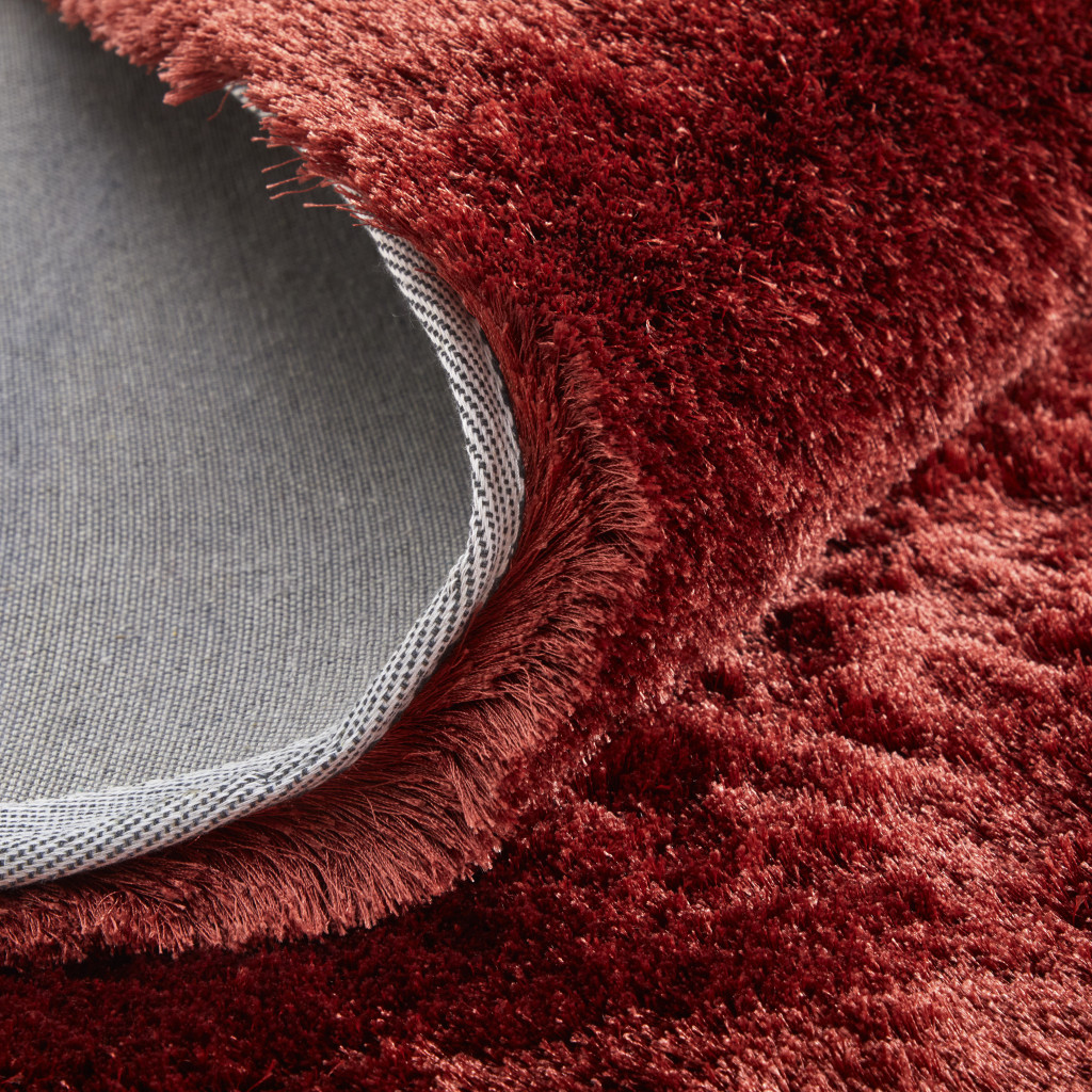 2" X 3" Red Shag Hand Tufted Area Rug