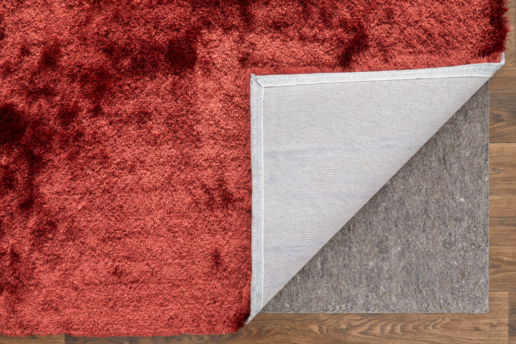 4" X 6" Red Shag Hand Tufted Area Rug