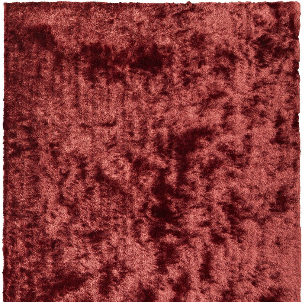 4" X 6" Red Shag Hand Tufted Area Rug