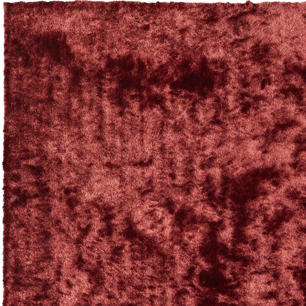 4" X 6" Red Shag Hand Tufted Area Rug