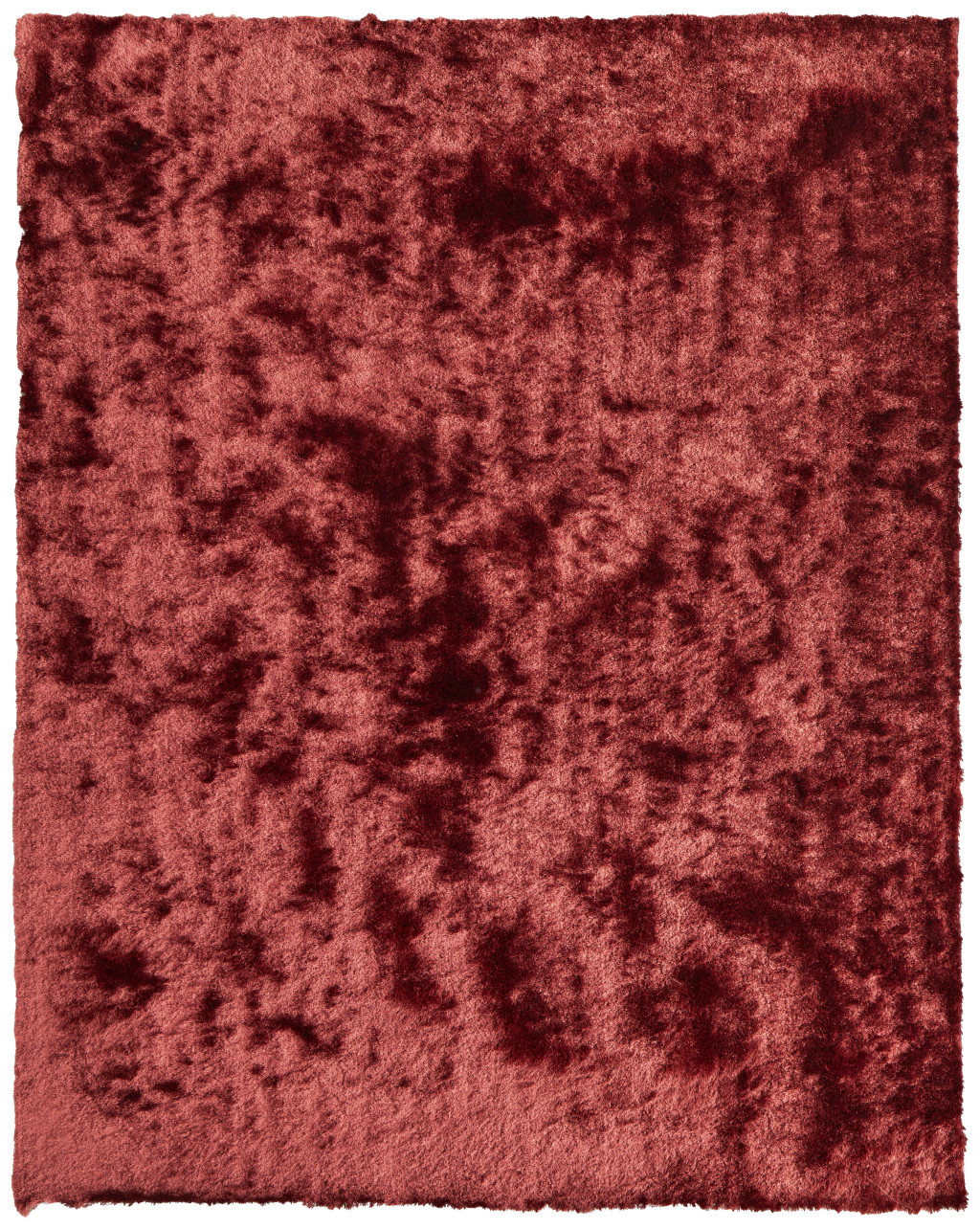 5" X 8" Red Shag Hand Tufted Area Rug