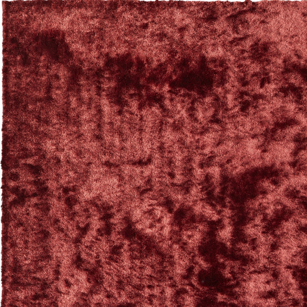 8" X 10" Red Shag Hand Tufted Area Rug