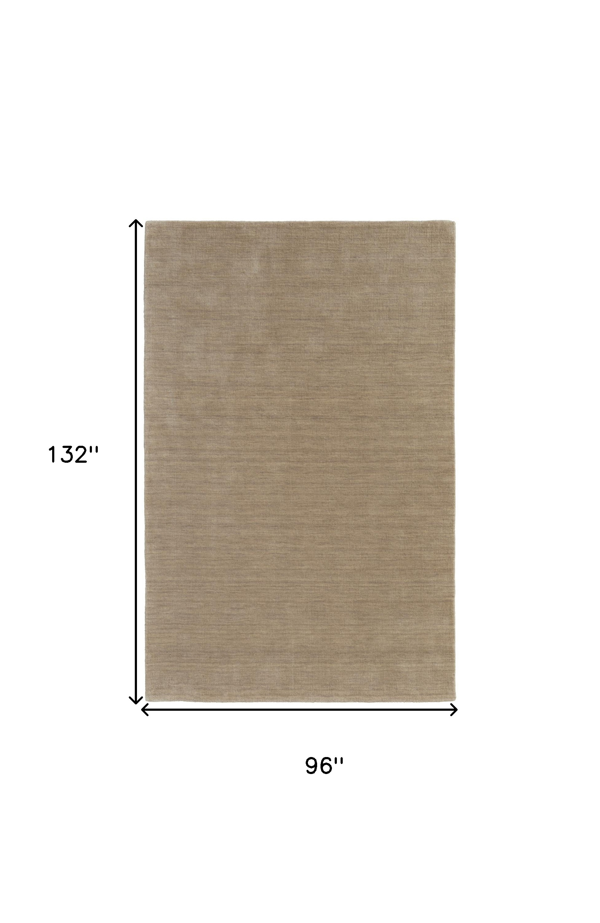 8" X 11" Tan Wool Hand Woven Area Rug