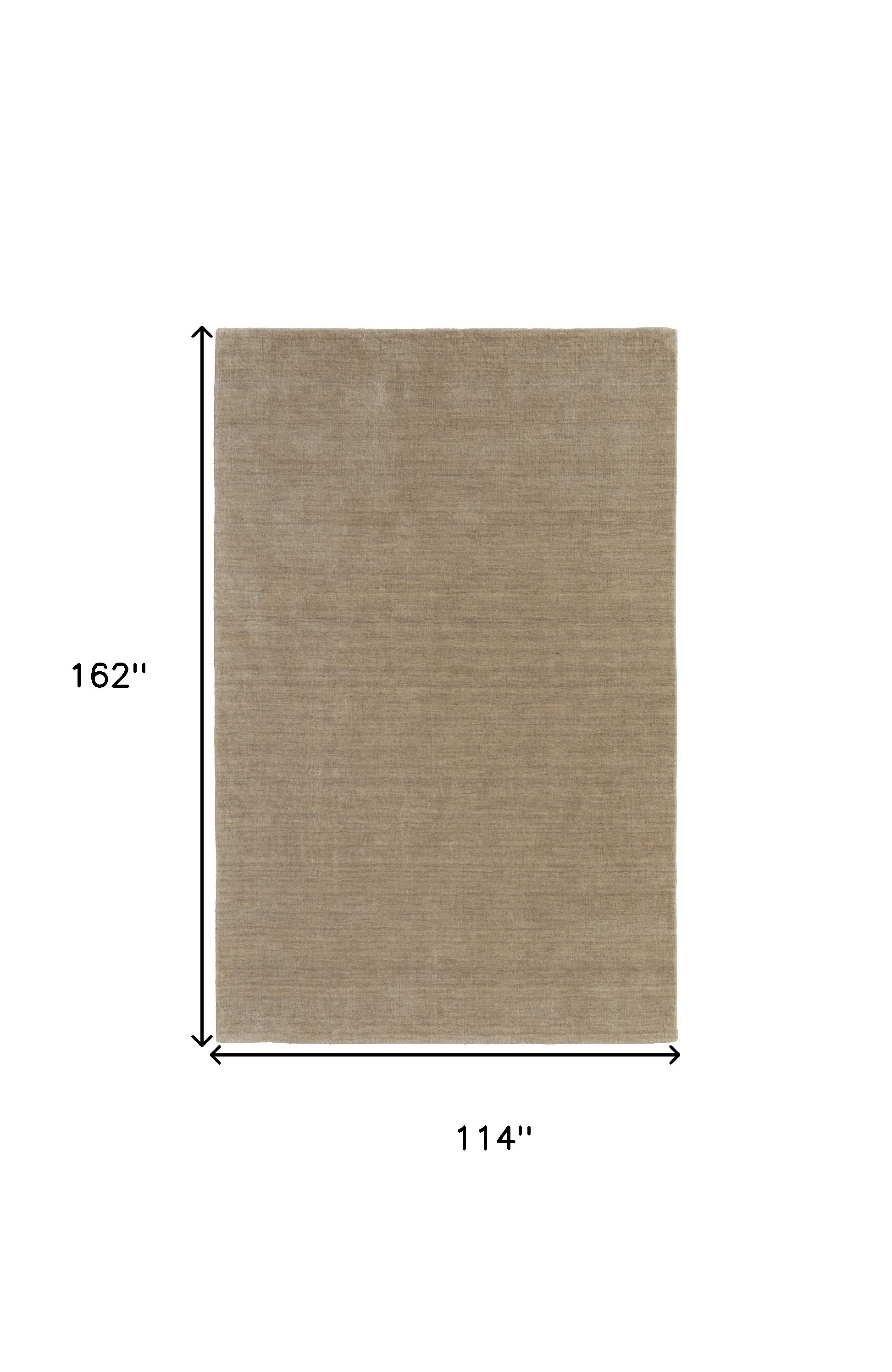 9" X 13" Tan Wool Hand Woven Area Rug