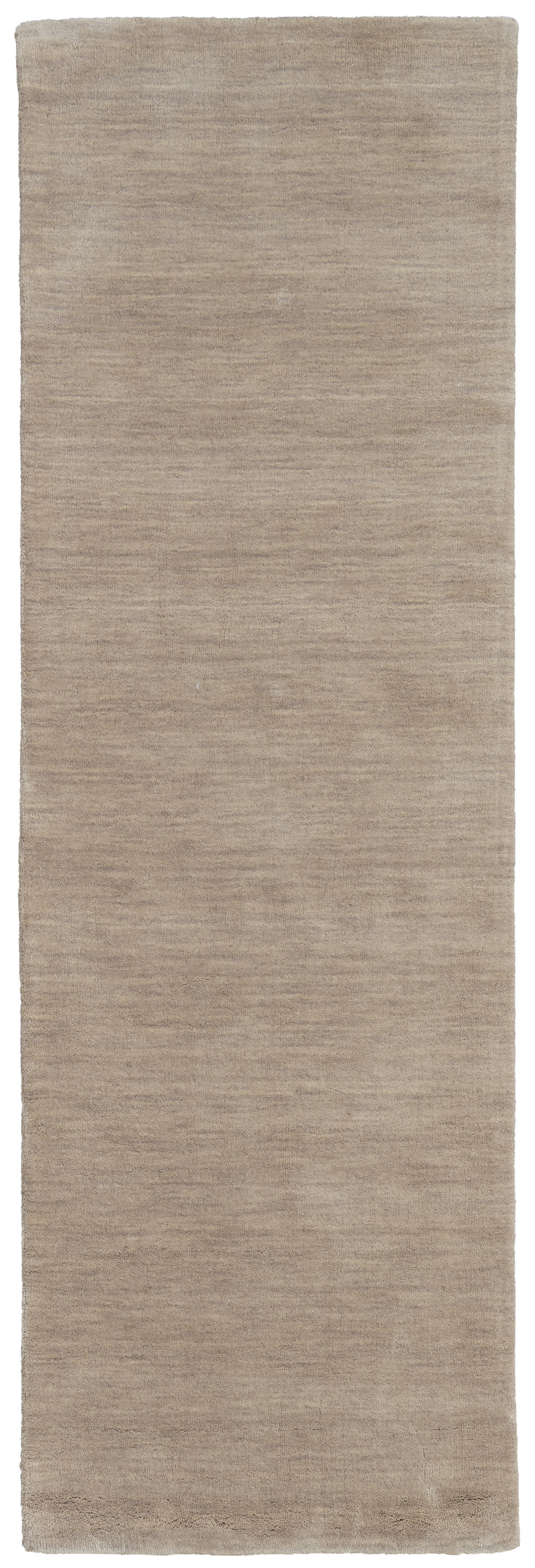 8" Tan Wool Hand Woven Runner Rug