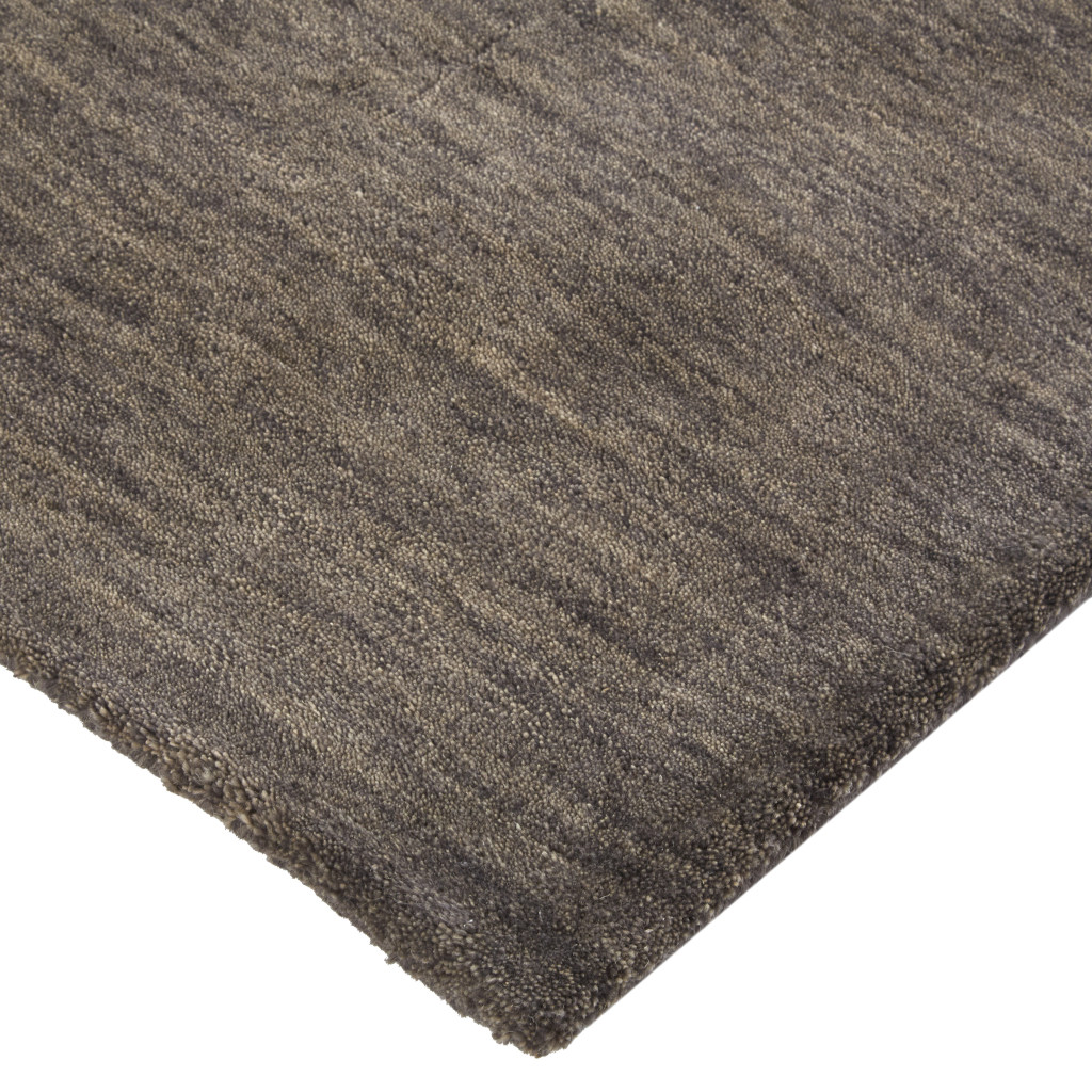 8" X 11" Brown Wool Hand Woven Area Rug