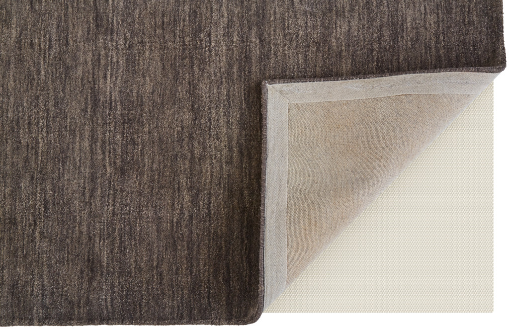 8" X 11" Brown Wool Hand Woven Area Rug
