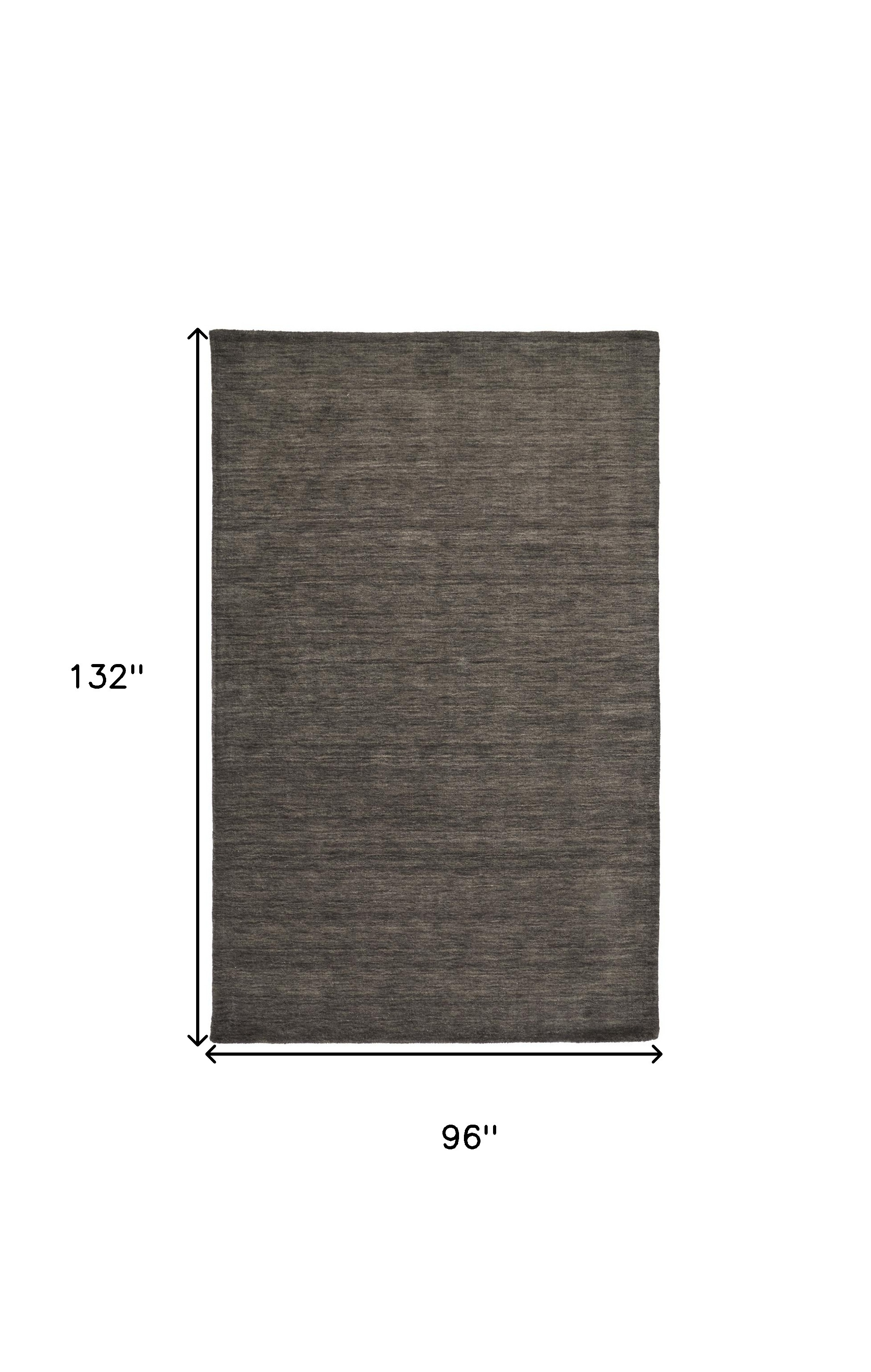 8" X 11" Brown Wool Hand Woven Area Rug
