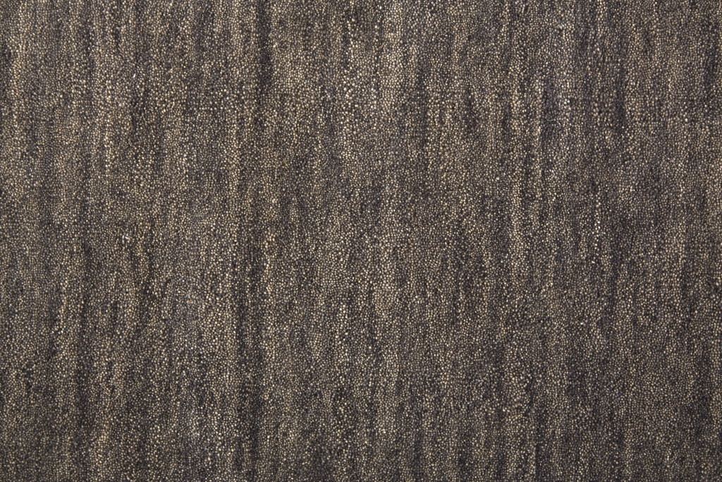 8" Brown Wool Hand Woven Runner Rug