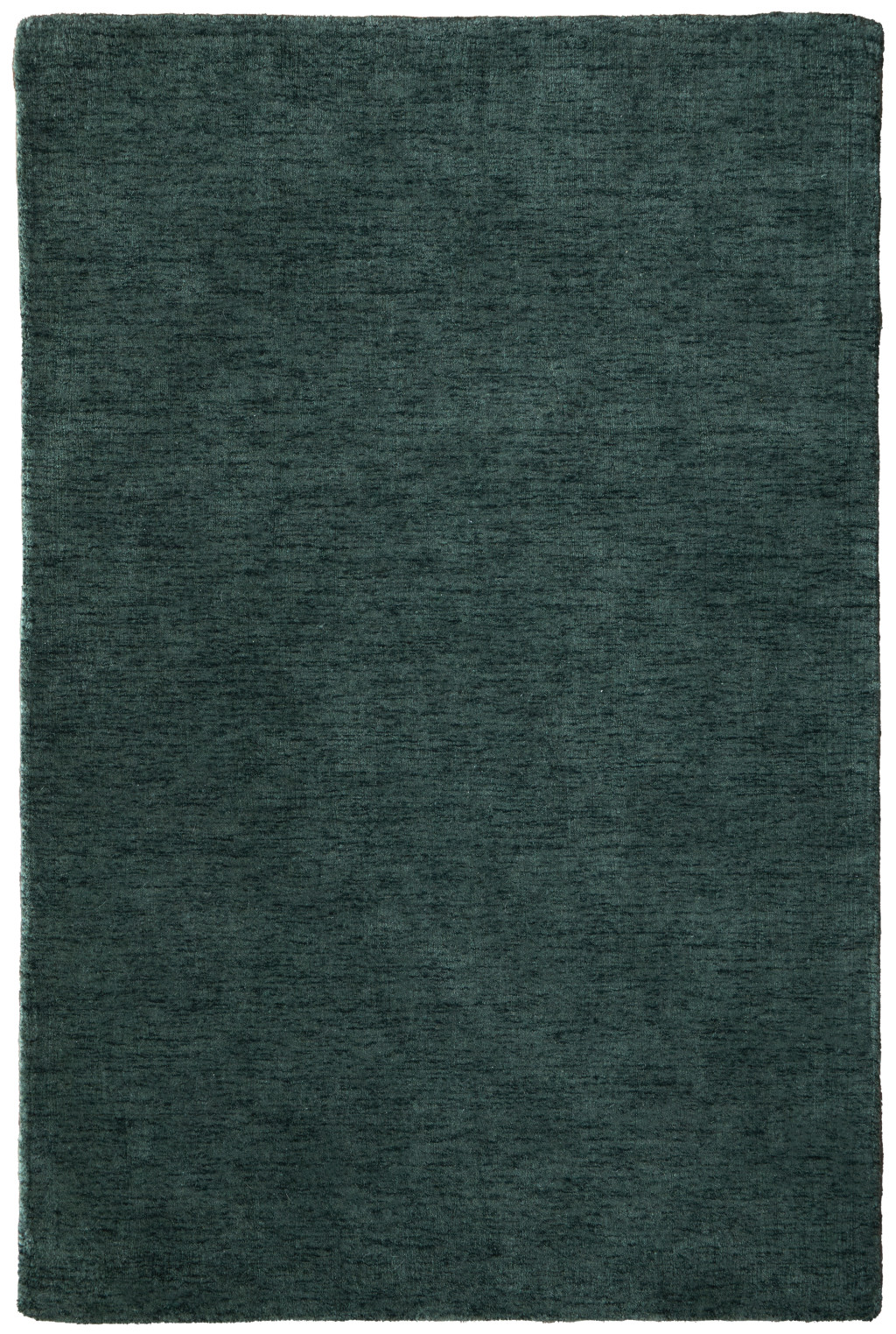 5" X 8" Green Wool Hand Woven Area Rug