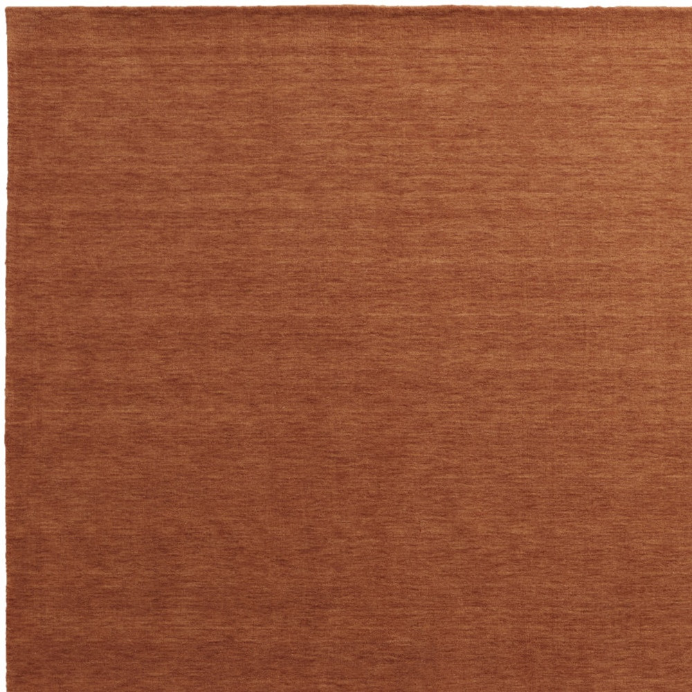 4" X 6" Orange Wool Hand Woven Area Rug