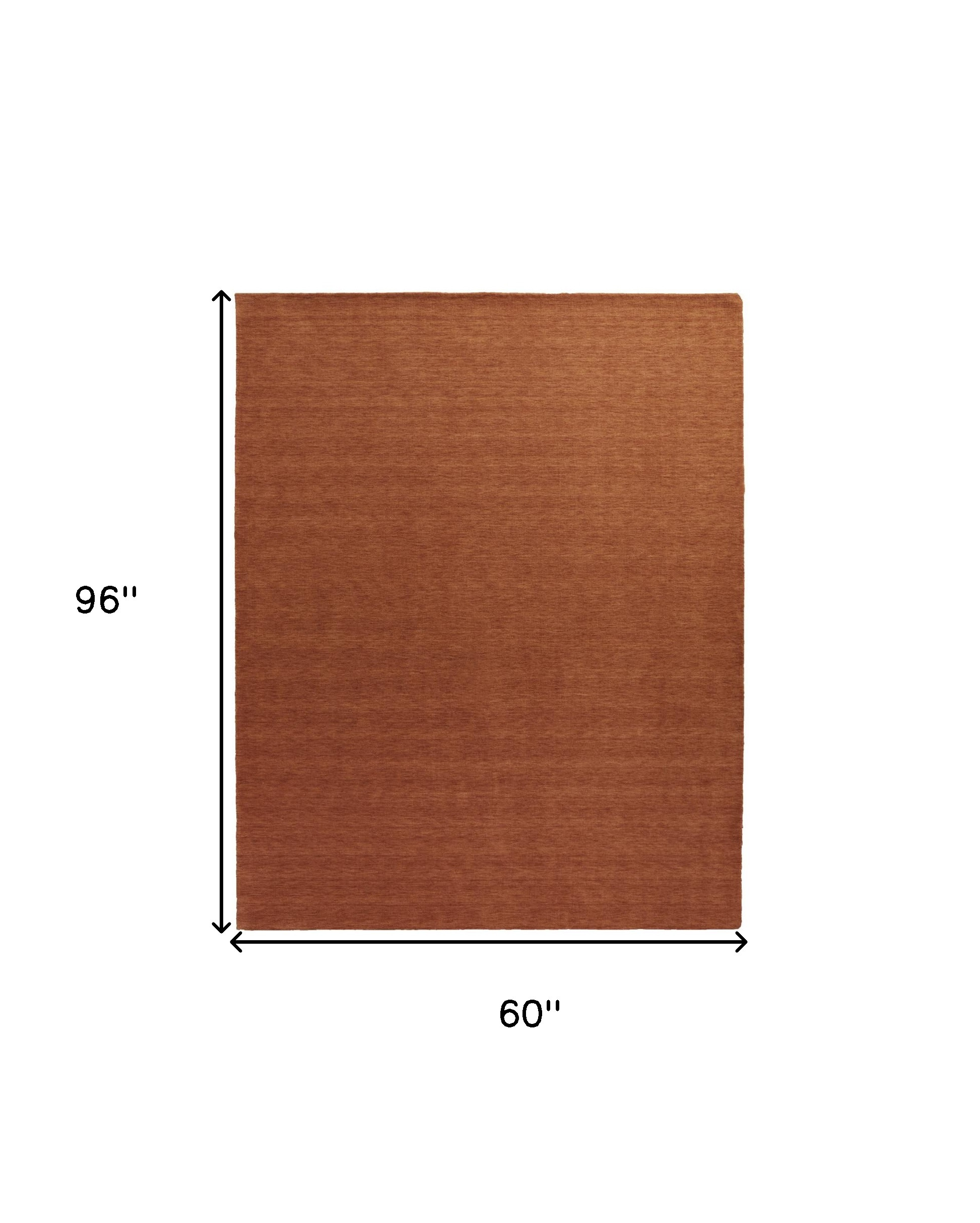 5" X 8" Orange Wool Hand Woven Area Rug