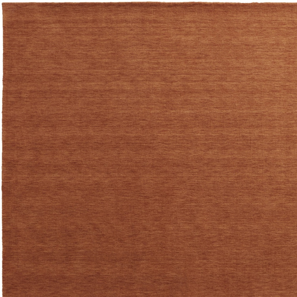 5" X 8" Orange Wool Hand Woven Area Rug