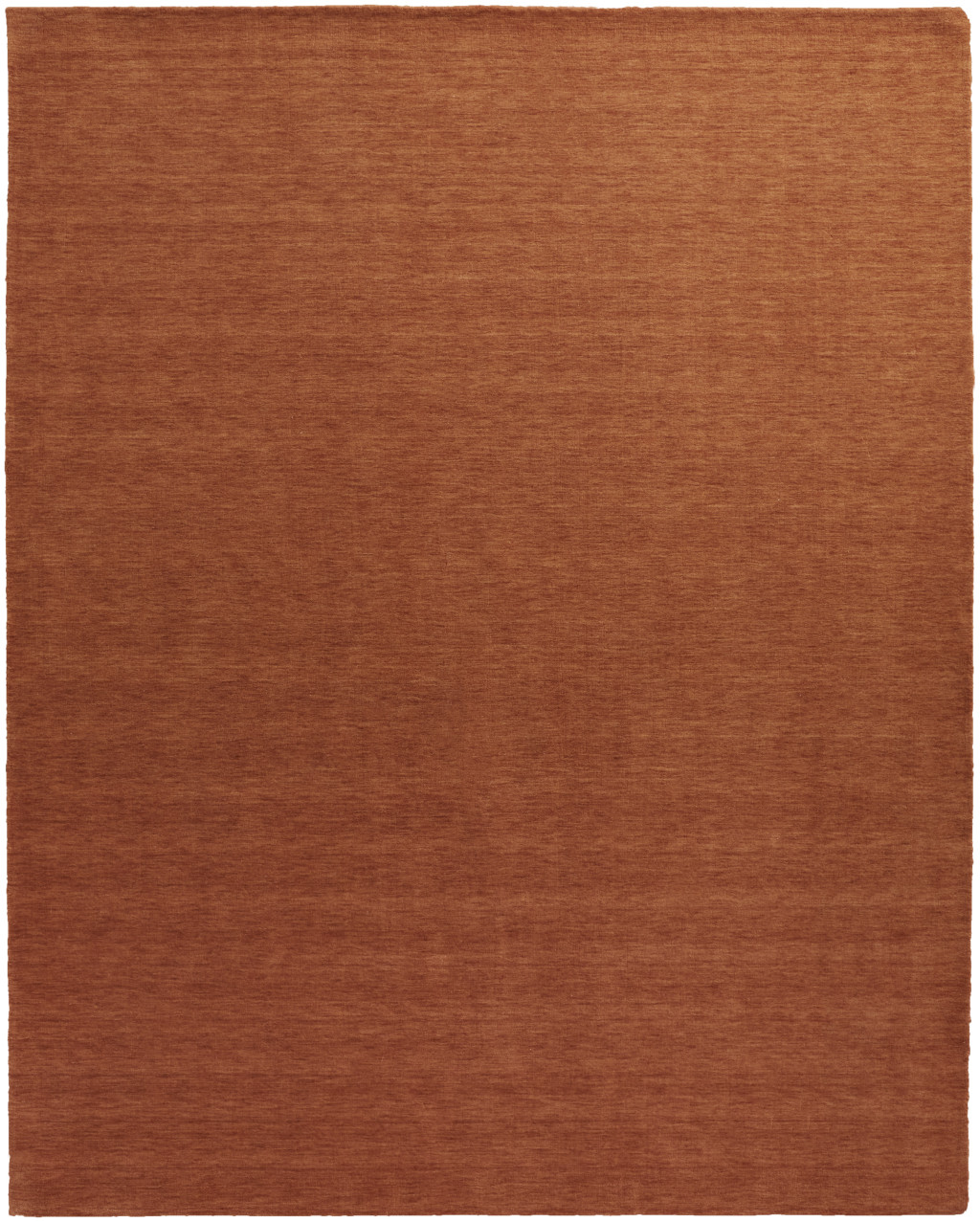 8" X 11" Orange Wool Hand Woven Area Rug