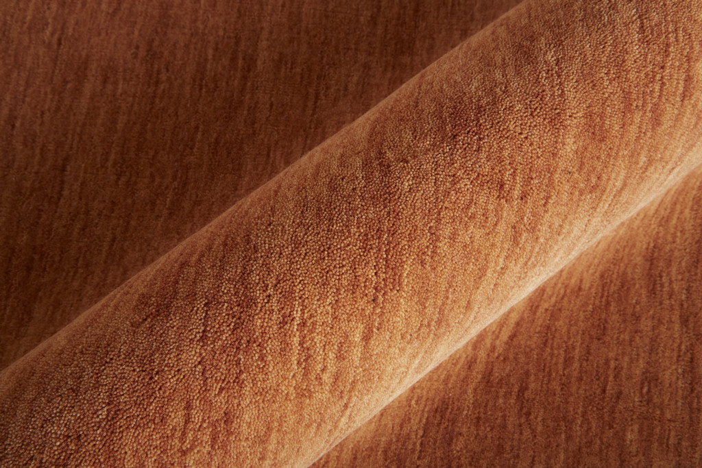 8" X 11" Orange Wool Hand Woven Area Rug