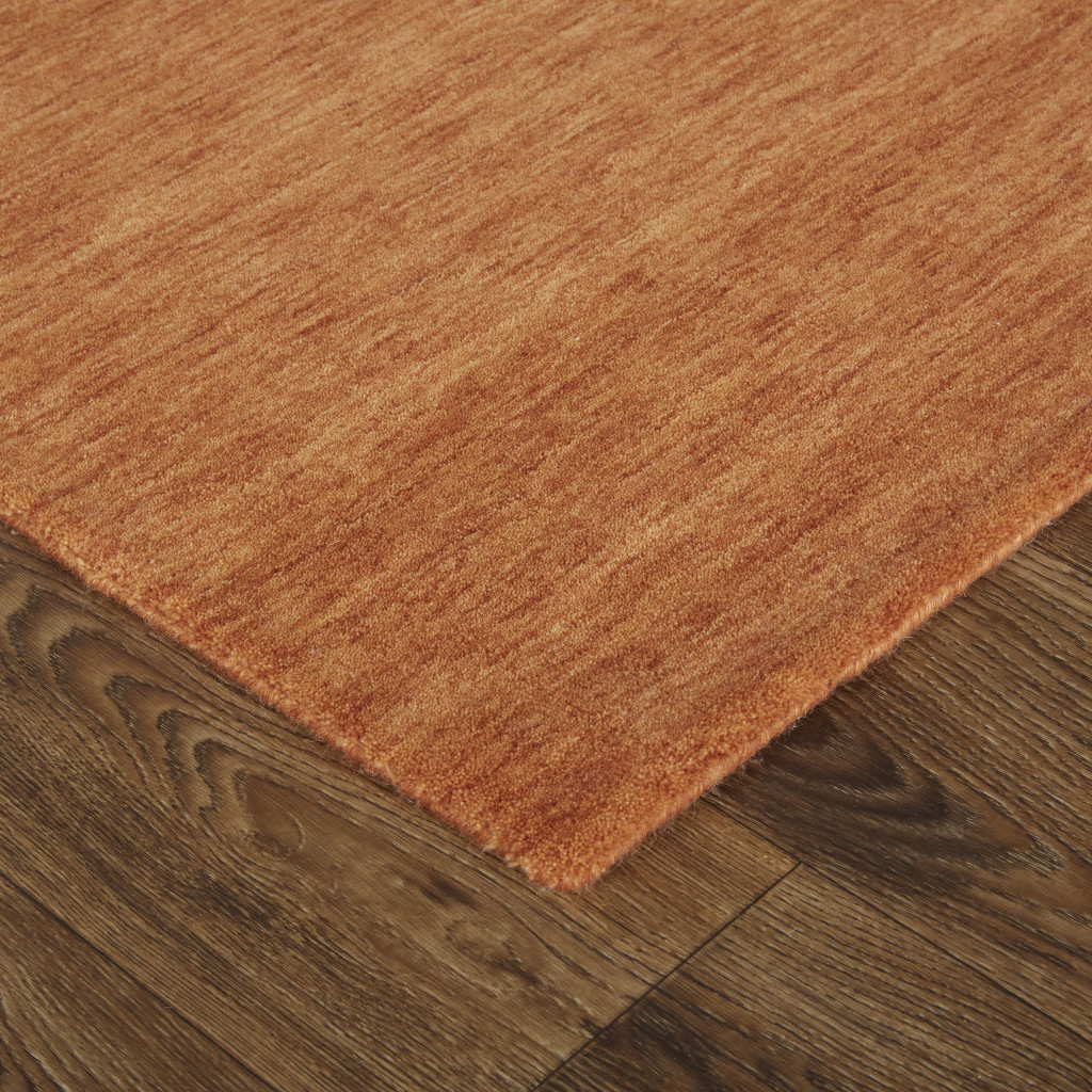 2" X 3" Orange Wool Hand Woven Area Rug