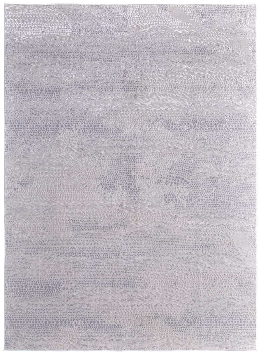 8" X 11" Gray and Ivory Abstract Power Loom Worn Faded Area Rug