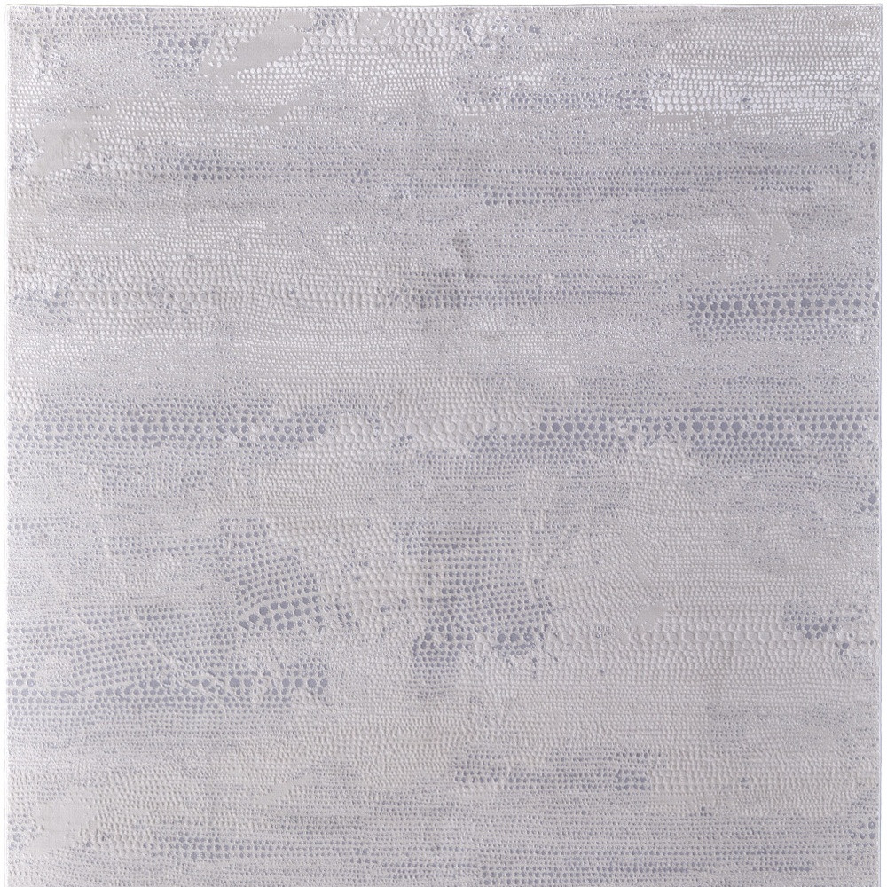 10" X 13" Gray and Ivory Abstract Power Loom Worn Faded Area Rug