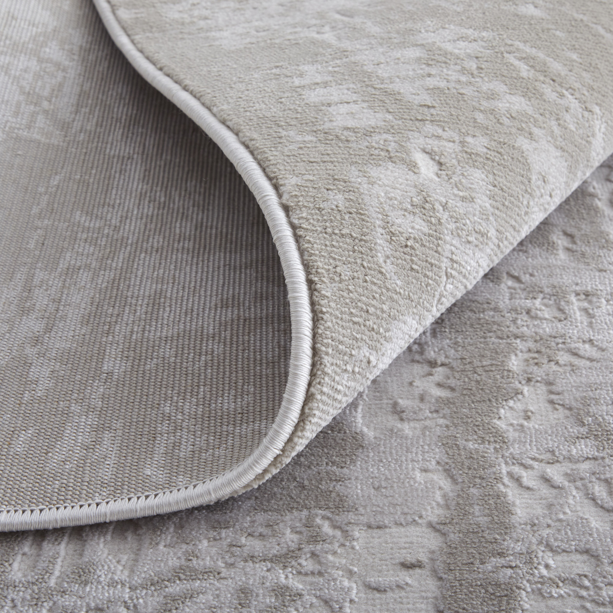 10" X 13" Taupe and Ivory Abstract Power Loom Worn Faded Area Rug