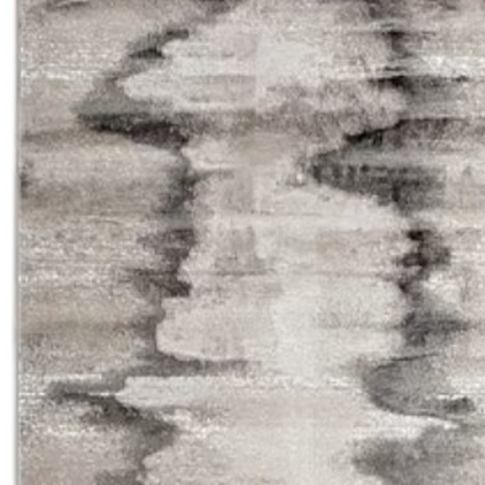 5" X 8" Gray Ivory and Taupe Abstract Power Loom Area Rug