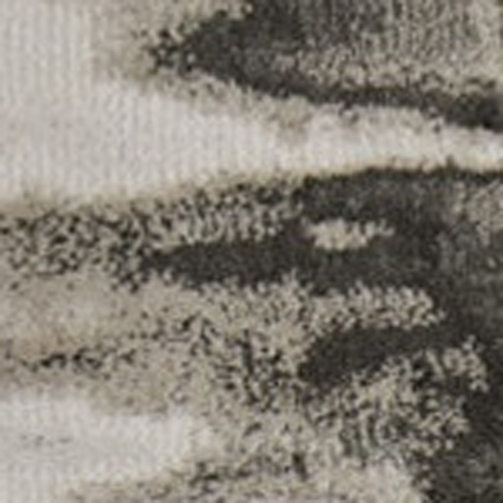 10" X 13" Gray Ivory and Taupe Abstract Power Loom Area Rug