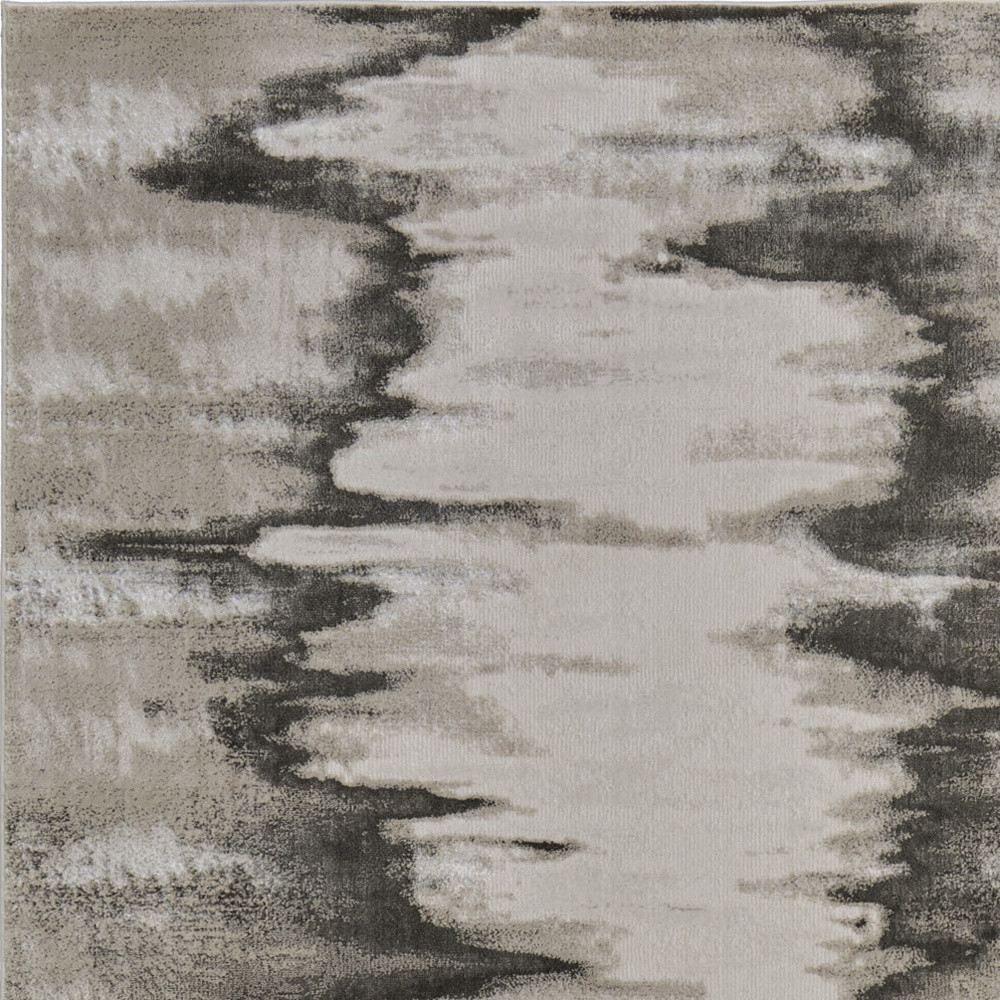 2" X 3" Gray Ivory and Taupe Abstract Power Loom Area Rug