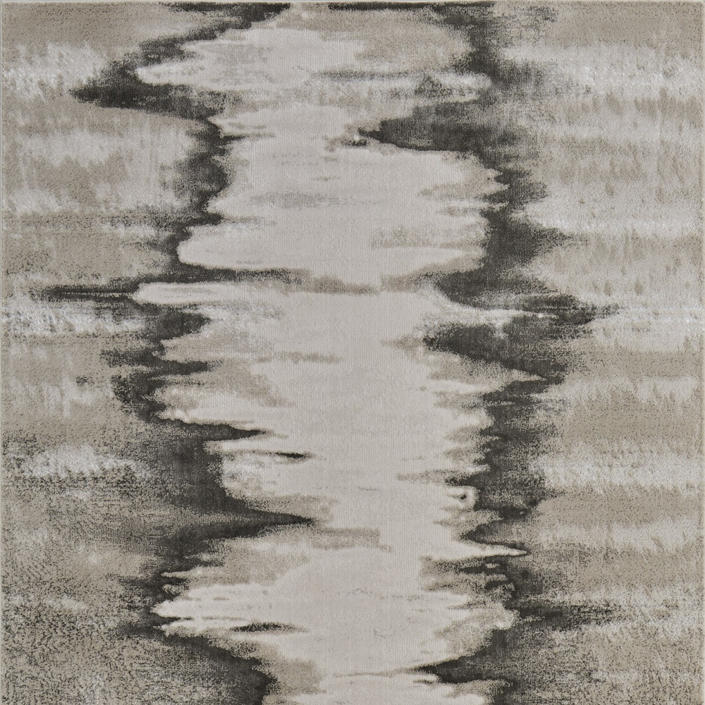 2" X 3" Gray Ivory and Taupe Abstract Power Loom Area Rug